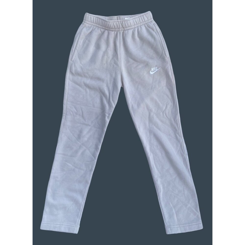 Nike UNisex XS Xtra Small Jogger Sweatpants Beige Fleece Lined Elastic Waistband